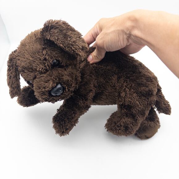 TySilk Classic 2001 Nuzzle Laying Puppy Dog Chocolate Brown Lab Plush 12" - Picture 3 of 8